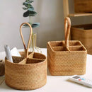 Cesta de Armazenamento de Vime em Rattan Feita a Mão