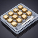 Cubos de Gelo Aço Inox Dourado com Pegador