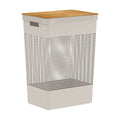 Cesto de roupas Ou 49L com tampa de bambu Linha Grid