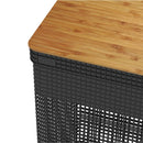 Cesto de roupas Ou 49L com tampa de bambu Linha Grid