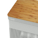 Cesto de roupas Ou 49L com tampa de bambu Linha Grid