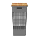 Cesto de roupas Ou 49L com tampa de bambu Linha Grid