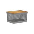 Cesto organizador Ou 20L com tampa de bambu Linha Grid