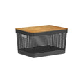 Cesto organizador Ou 20L com tampa de bambu Linha Grid