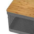 Cesto organizador Ou 20L com tampa de bambu Linha Grid