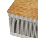 Cesto organizador Ou 20L com tampa de bambu Linha Grid