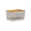 Cesto organizador Ou 20L com tampa de bambu Linha Grid