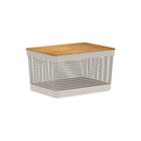 Cesto organizador Ou 20L com tampa de bambu Linha Grid