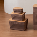 Cesto organizador Ou 20L com tampa de bambu Linha Grid