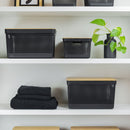 Cesto organizador Ou 20L com tampa de bambu Linha Grid