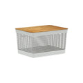 Cesto organizador Ou 20L com tampa de bambu Linha Grid