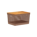 Cesto organizador Ou 20L com tampa de bambu Linha Grid