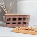 Cesto organizador Ou 2,5L com tampa de bambu Linha Grid