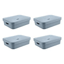Kit de Caixas Organizadoras 10,5 Litros com Tampa Ou 4 Peças Linha Cube
