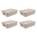 Kit de Caixas Organizadoras 10,5 Litros com Tampa Ou 4 Peças Linha Cube