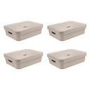 Kit de Caixas Organizadoras 10,5 Litros com Tampa Ou 4 Peças Linha Cube