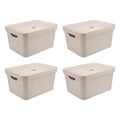 Kit de Caixas Organizadoras 32 Litros com Tampa Ou 4 Peças Linha Cube