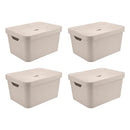 Kit de Caixas Organizadoras 32 Litros com Tampa Ou 4 Peças Linha Cube