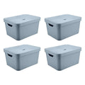 Kit de Caixas Organizadoras 32 Litros com Tampa Ou 4 Peças Linha Cube