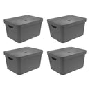 Kit de Caixas Organizadoras 32 Litros com Tampa Ou 4 Peças Linha Cube