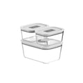 Kit de Potes de Vidro Hermético Ou 1,2 L e 370ml Linha Fresh Lock