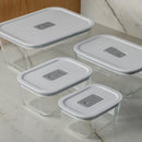 Kit de Potes de Vidro Hermético Ou 4 Peças Fresh Lock